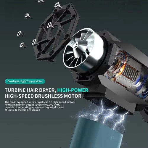 Rechargeable Mini Turbo Jet Fan 140000RPM Powerful Air Blower - Zdjęcie 5 z 12