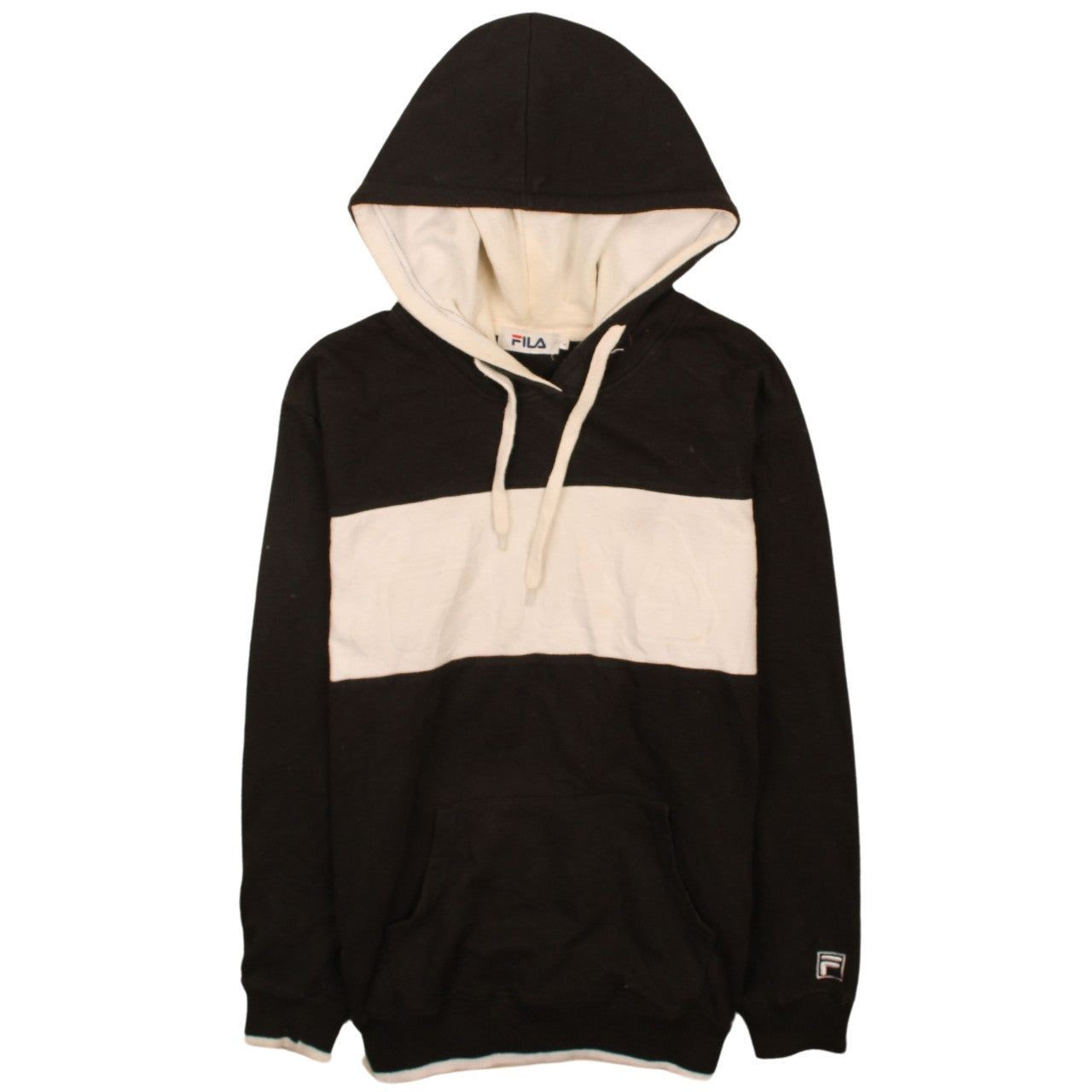 Felpa con cappuccio vintage FILA NERA DONNA L