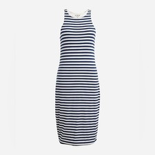 J. Crew NWT Women's FormKnit High Neck Cutaway Dress Blue Stripe- Size XL