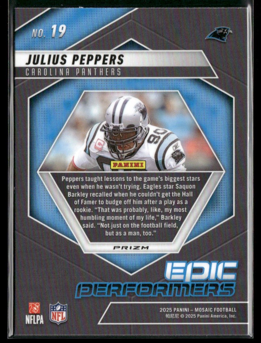 Julius Peppers 2025 Panini Mosaic Epic Performers #19 Green Mosaic