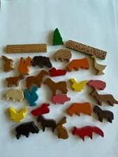Vintage Erzgebirge Putz Wooden Animals German