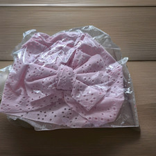 Pink Eyelet Turban Baby Hat with Bow Accent, One Size, Unisex Baby  Toddler