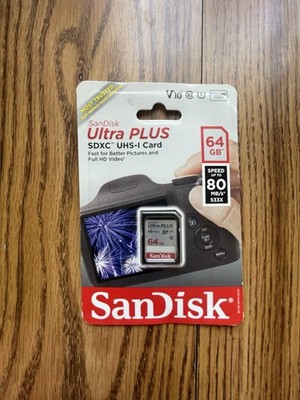 Scandisk Ultra Plus 64gb SDXC UHS-I Memory Card