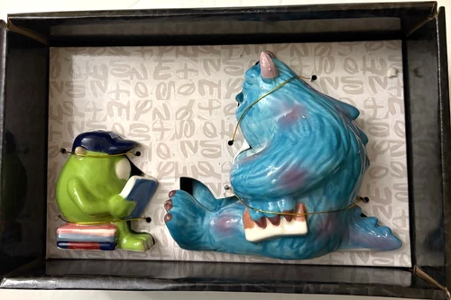 Disney Pixar Monsters Inc Salt & Pepper Shakers  Mike & Sully University NIB