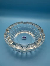 French Lady Victoria Fine Crystal ashtray with original stickers Tobacciana