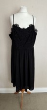 FAB M&S Black Crochet Lace Bodice Strappy Dress Plus Size 22 BNWT Cruise