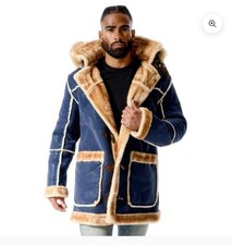 Brand new with Tags jordan craig shearling coat mens size XL, color navy blue