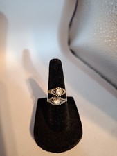 Two Dainty 925 Silver MOP Rings Size 4.5 5.5