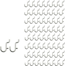 100PCS Metal Pegboard J Hook Accessories Peg Board Wall Display Assortment for J
