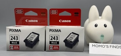Bundle: 2 GENUINE OEM Canon PIXMA PG-243 Black Ink Cartridges New and Sealed FS