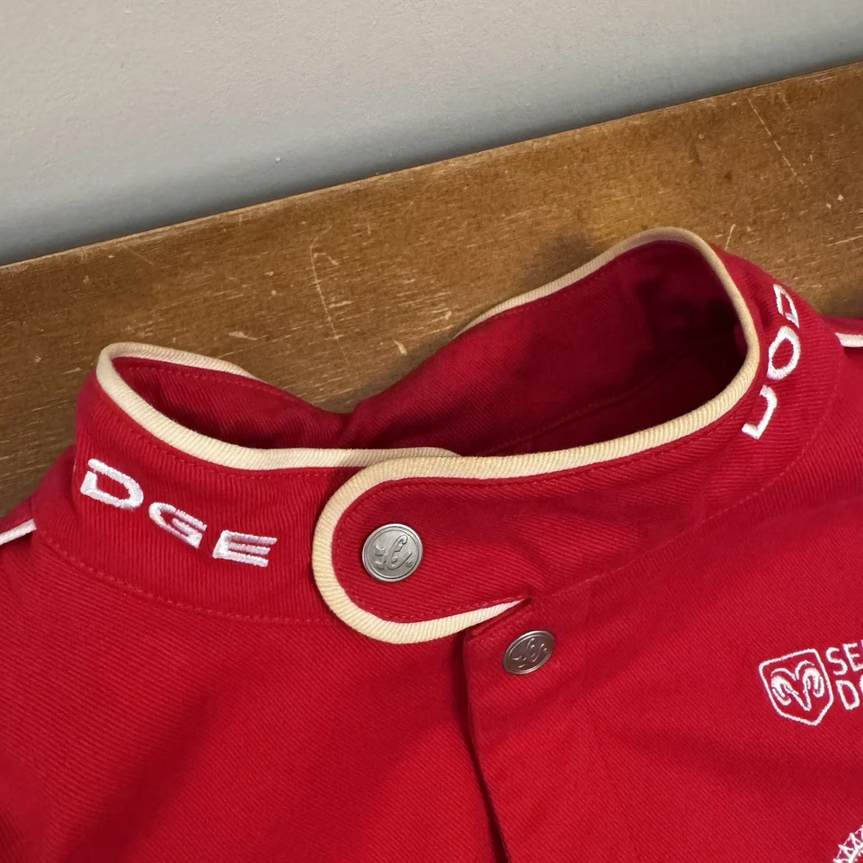 Chaqueta Dodge Racing DE COLECCIÓN Para Hombres 2XL Roja Nascar Pit Crew Chase Auténtica Foto 3 de 4
