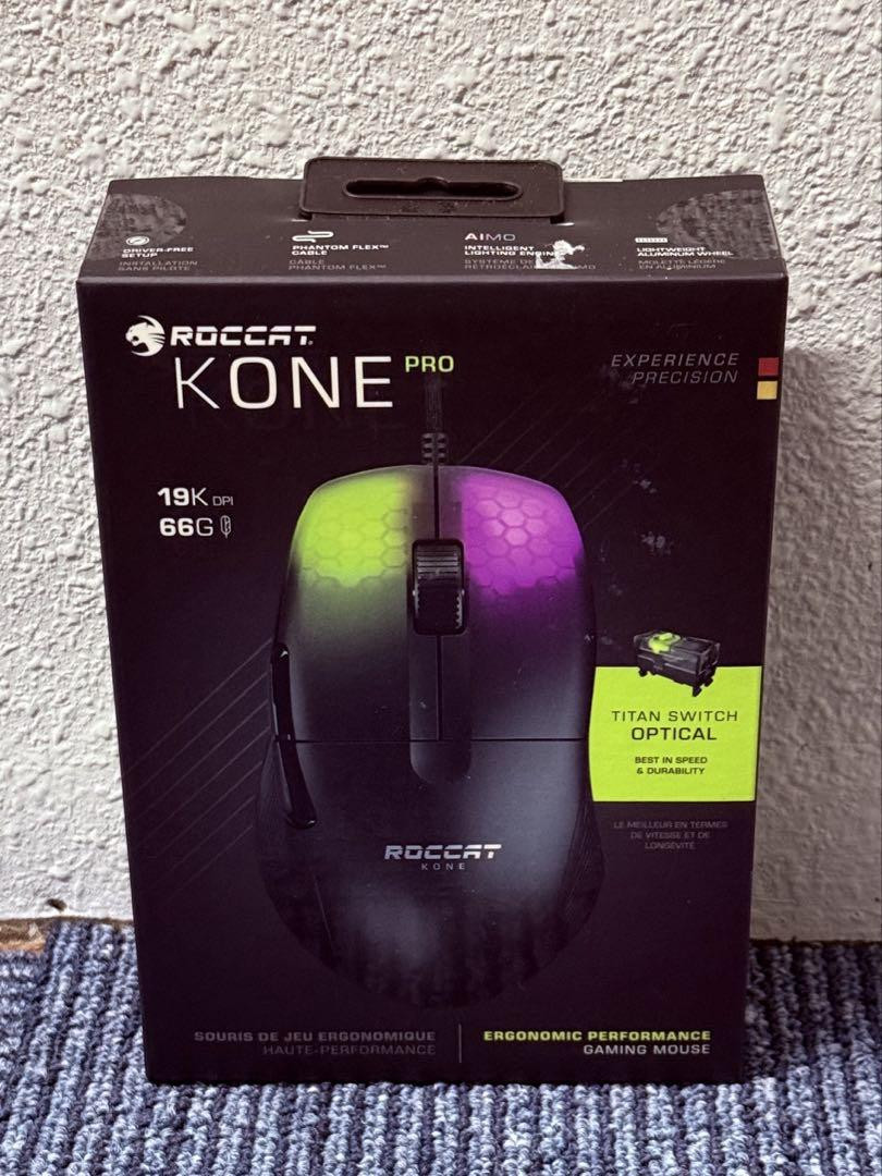 Roccat Kone Pro Wired Gaming Mouse in Sleek Black Design
