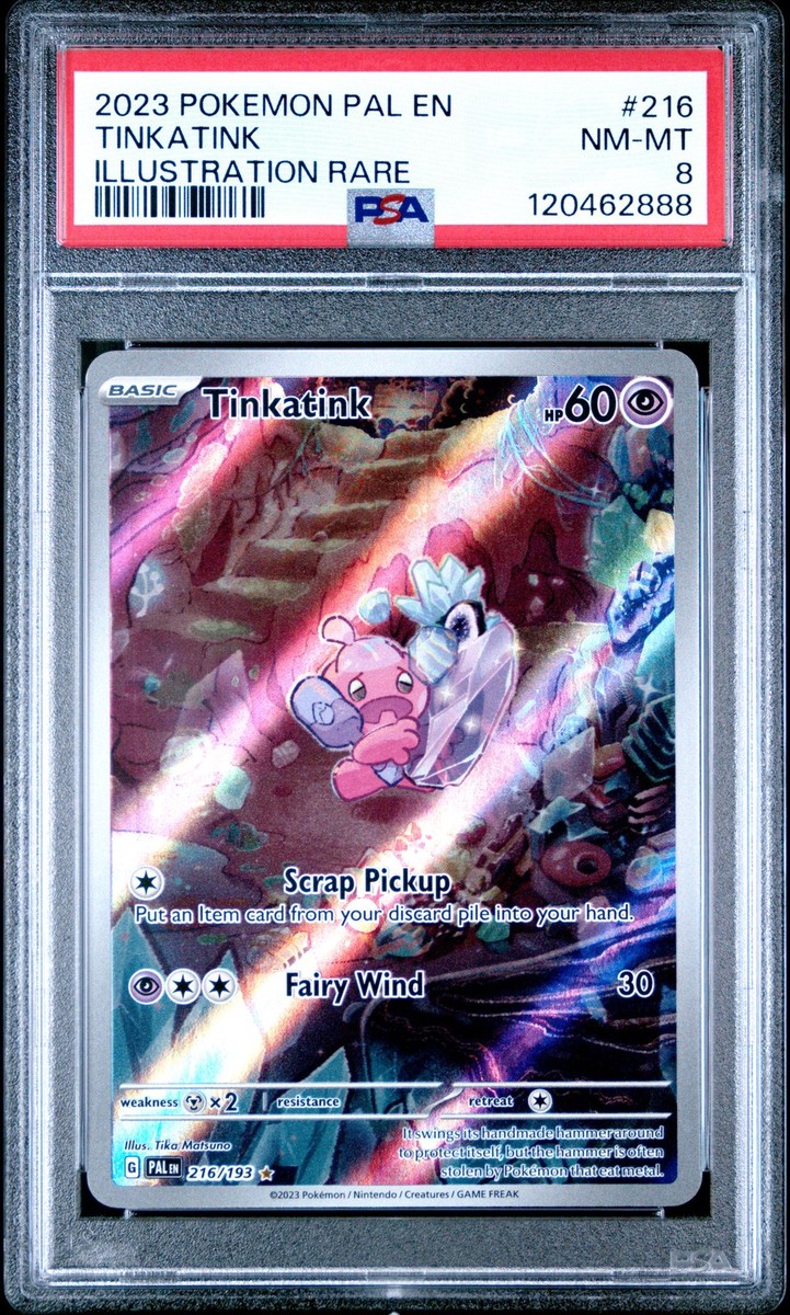 PSA 8 Tinkatink Illustration Rare 216 2023 Pokemon Paldea Evolved