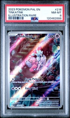 PSA 8 Tinkatink Illustration Rare 216 2023 Pokemon Paldea Evolved