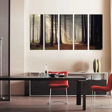 Sunrays Through Trees mounted on fiberboard Vinyl canvas art/surpassed stretched