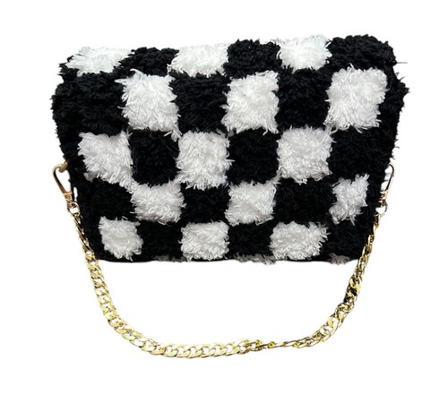 Plüsch Flauschige Garn Tasche Handtasche Damen Mädchen Selbstgemacht - Bild 2 von 8