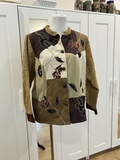BFA classics size 18 brown long sleeved embroidered tapestry blazer womans