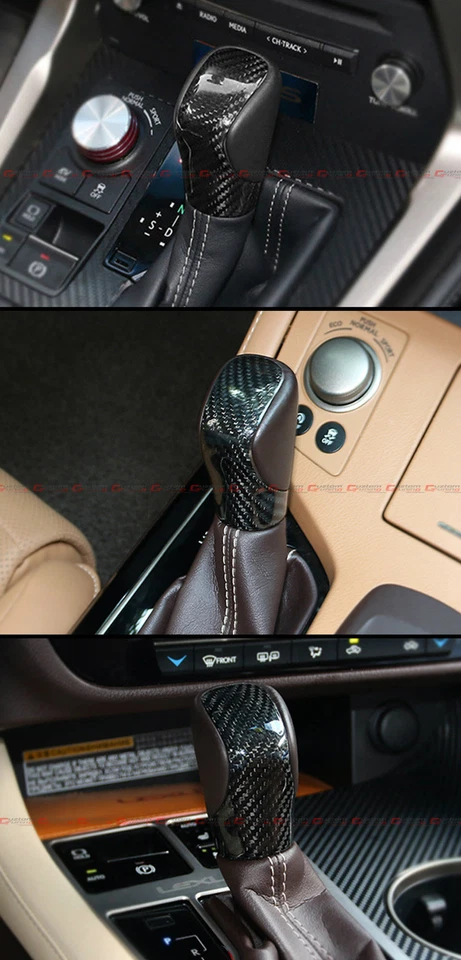 FOR 2014-2021 LEXUS IS250/350/200T VIP CARBON FIBER SHIFT KNOB ADD-ON TRIM COVER - Image 4 of 4
