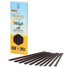 Raw Honey Sticks with 8% Shilajit - Pure Energy Boost, Nutrition On-the-Go Pac