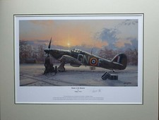 Limited Aviation Mounted Print Home is the Hunter by Philip West Hurricane LARGE
