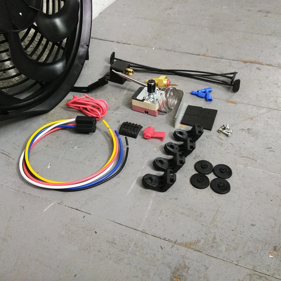 1900-27 Early Cars Adjustable Temp 14" 2122 CFM S-Blade Cooling Fan Kit T-Bucket - Image 3 of 4