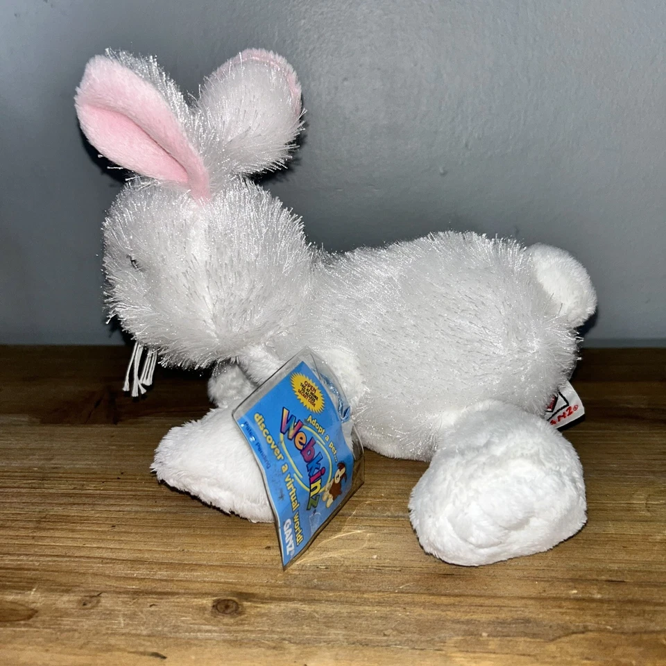 Webkinz Baby White Rabbit Plush Stuffed Animal Ganz Bunny With Code Easter - Image 3 of 4