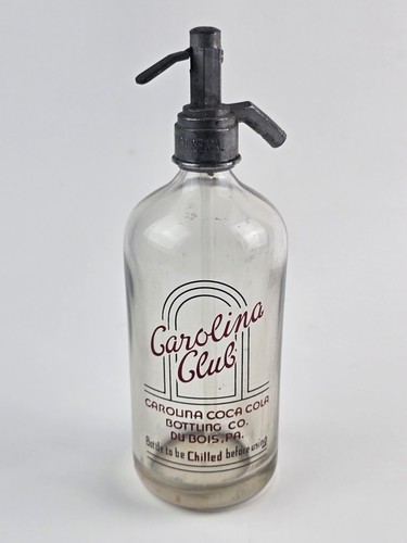 Ancienne bouteille de seltzer Coca-Cola Carolina Club Dubois PA beaux graphismes - Photo 4/20