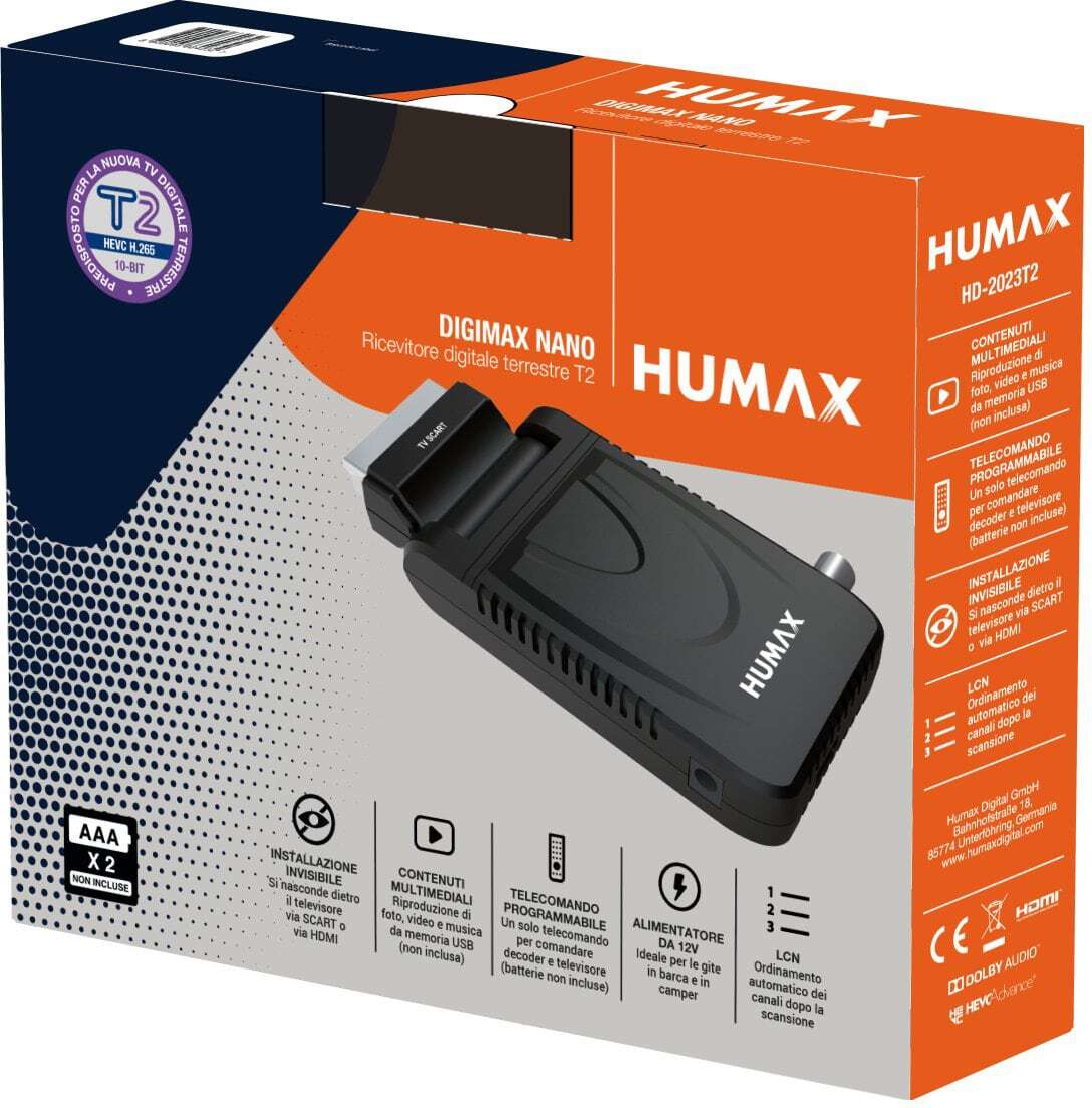 Decoder Humax HD-2023T2 DVB-T2 HEVC: Guarda Tutto Senza Cambiare TV
