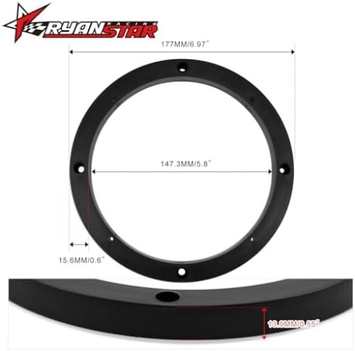2PCS 6.5 inch Universal Car Door Speaker Mounting Ring Spacer Adapter ABS Car Sp