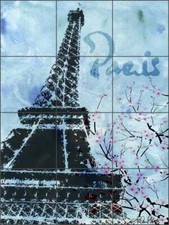 Eiffel Tower Tile Backsplash LuAnn Roberto Landmark Art Ceramic Mural LRA003