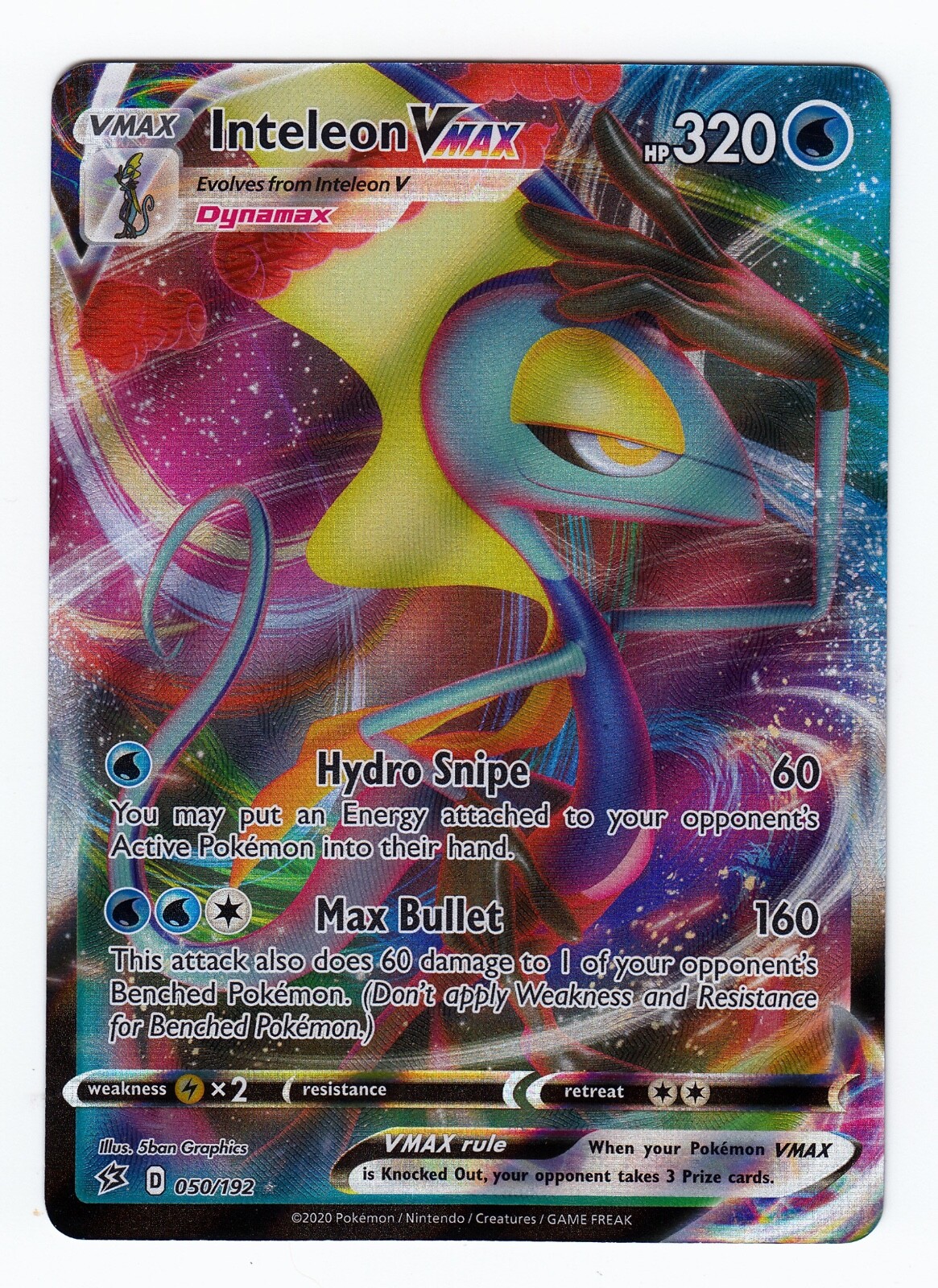 Inteleon VMAX 50/192 Pokemon TCG 2020 Sword & Shield - Rebel Clash  Holo NM