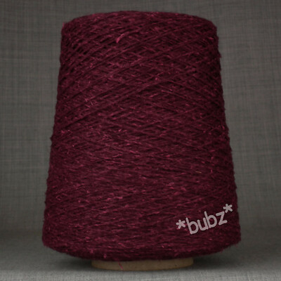 EINZIGARTIGES WOLL & FLACHS DICKES WEGARN OXBLOOD ROT 400g KEGELWARP SCHUSSVERZIEHEN