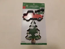 Brother sister Christmas party Truck & Tree cookie cutters 2 count