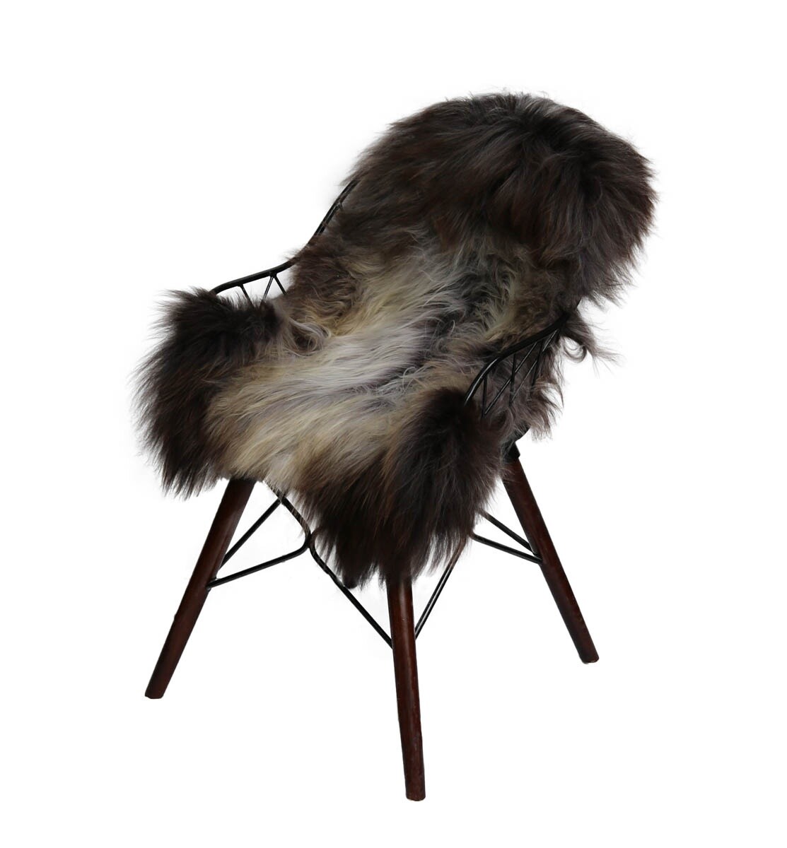 Piel de Cordero Island Moteado Oveja Decoración Pelo Largo Alfombra Verdadera