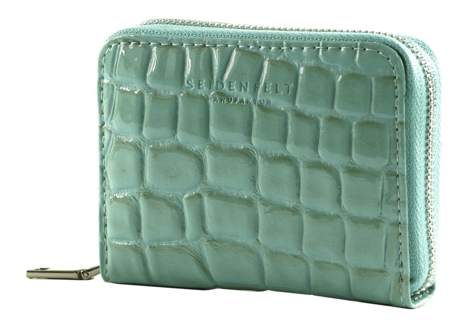 SEIDENFELT MANUFAKTUR purse Ylva Croco Print Ice Blue