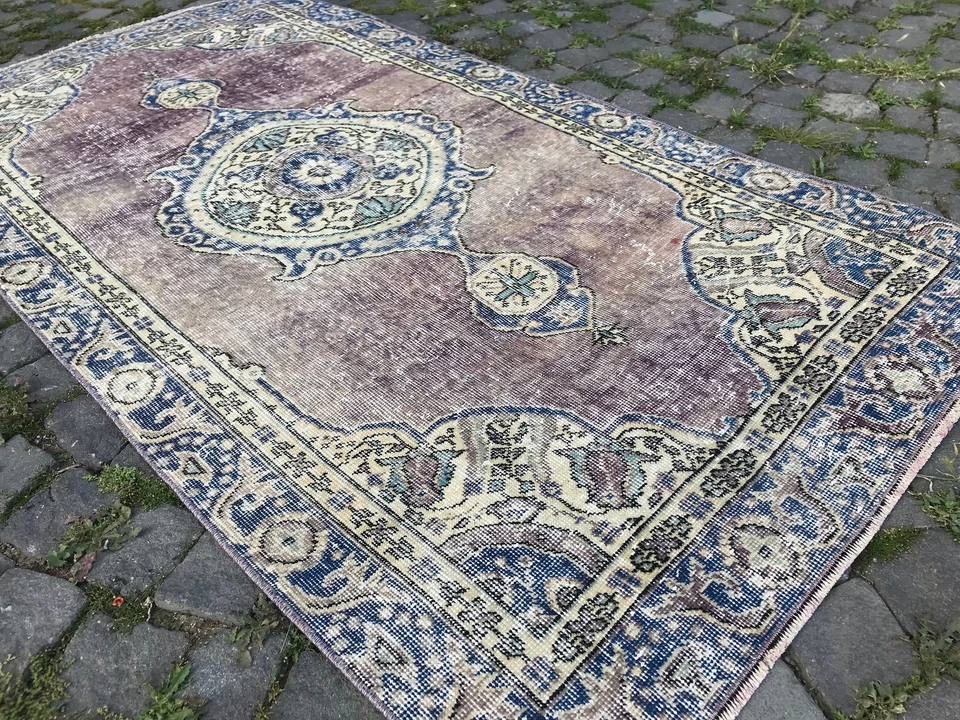 Handmade Rug Turkish Area Rug Vintage Rug Oushak Rug Antique Rug Bohemian Rug - Image 2 of 4