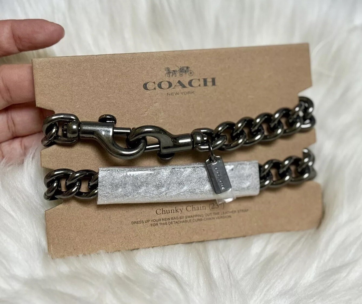 COACH CR457 Chunky Chain Shoulder Strap 23 3/4” Gunmetal COACH CR457 Chunky Chain Shoulder Strap 23 3/4” Gunmetal