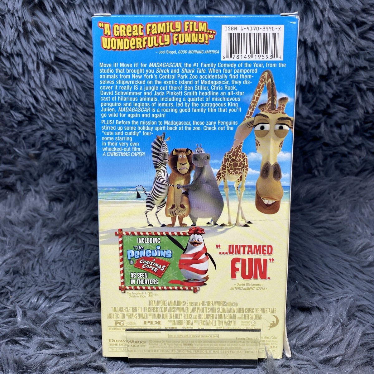 Madagascar VHS 2005 DreamWorks Ben Stiller Chris Rock Penguins Zoo