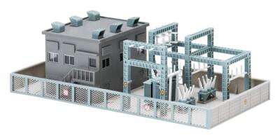 Tomix 4223 Umspannwerk grau / Schnittbausatz Typ Spur N Modelleisenbahn Zubehör
