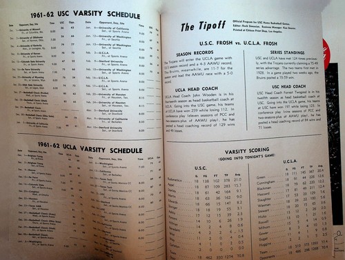 USC v UCLA College Basketball Program February 16 1962 - Picture 2 of 3