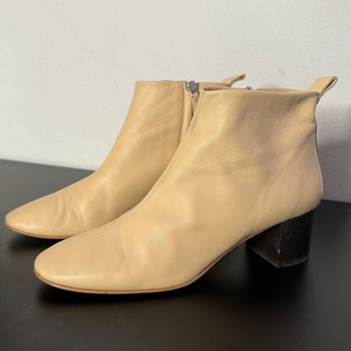 Everlane The Day Boot Womens 9.5 Leather Ankle Block Heel Zip Up Minimalist - Picture 14 of 14