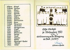 Bw-ERINNERUNGSURKUNDE UW 5 1963 / im Buch: THEODOR STORM