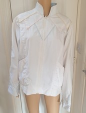 Mulberry Street White Zip Up Jacket Vintage 1990s Rare 90s Sporty Retro Grail M