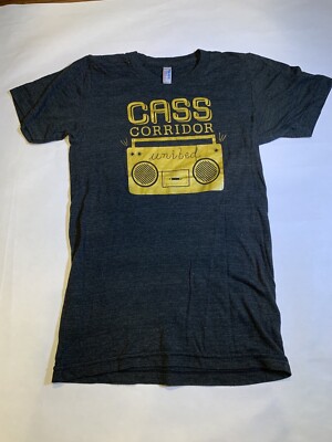 Cass Corridor United Boom Box Gray Graphic T Shirt Sz Women s XS