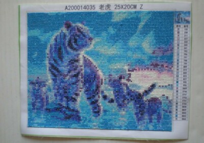 Diamond Painting Full Drill Tiger Scene ,completed / no Frame 25 x 20 cm