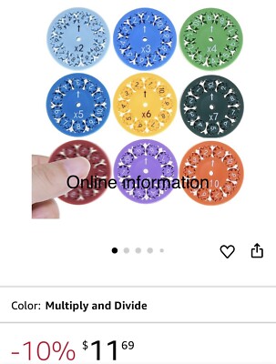  9 Pack Math Fact Fidget Spinners