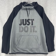Nike Therma Fit Running Graphic Hoodie Womens Large Sweatshirt Just Do It Logo