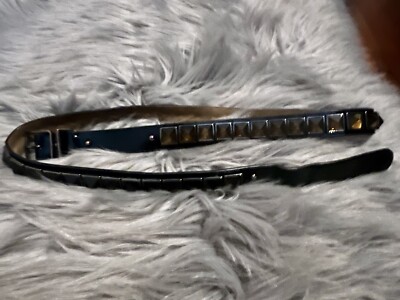 Juicy Couture Leather Skinny belt studded Logo Black Patent  display picture 1