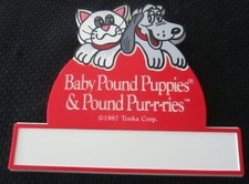 VINTAGE POUND PUPPIES/POUND PURRIES NAME TAG PIN 1987 TONKA CORP