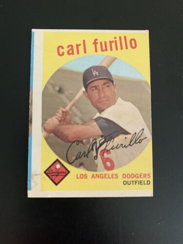 1959 Topps Carl Furillo #206 - Los Angeles Dodgers - Afbeelding 1 van 2